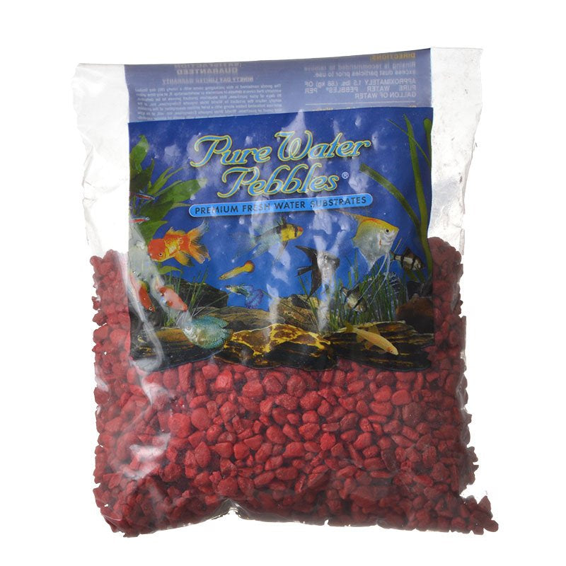 12 lb (6 x 2 lb) Pure Water Pebbles Aquarium Gravel Currant Red