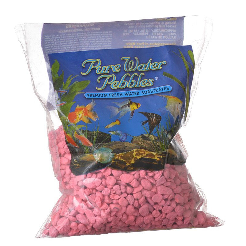 12 lb (6 x 2 lb) Pure Water Pebbles Aquarium Gravel Neon Pink
