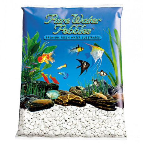 25 lb Pure Water Pebbles Aquarium Gravel Platinum White Frost