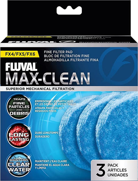 9 count (3 x 3 ct) Fluval FX5/FX6 Fine Filter Pad