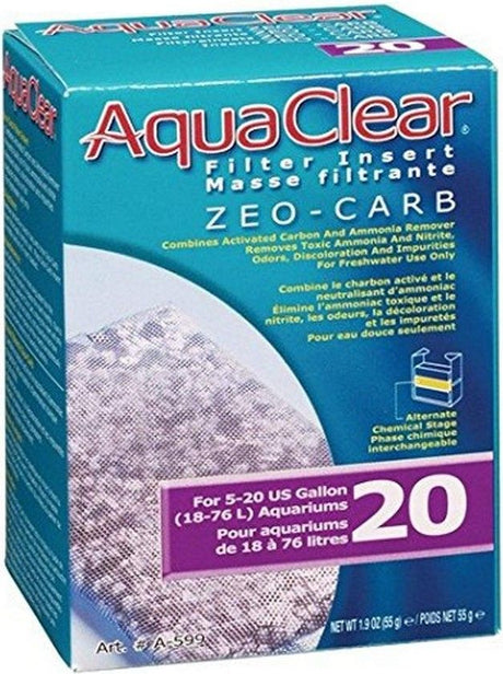 20 gallon - 4 count AquaClear Filter Insert Zeo-Carb