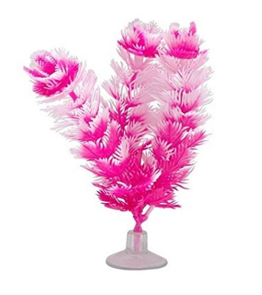 Marina Betta Foxtail Hot Pink/White Plastic Plant - PetMountain.com