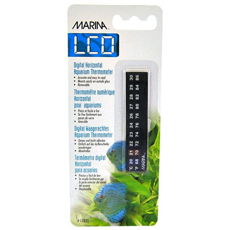 12 count Marina LCD 0.6" Long Digital Horizontal Aquarium Thermometer 68 to 86&deg; F