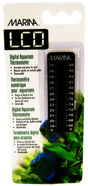 9 count Marina LCD 3" Long Digital Aquarium Thermometer 66 to 88&deg; F
