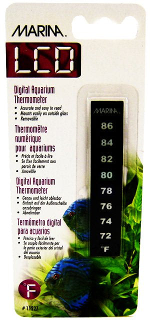 12 count Marina LCD 3.4" Long Digital Aquarium Thermometer 72 to 86&deg; F