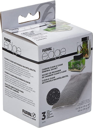3 count Fluval Edge Carbon Replacement Filter Media
