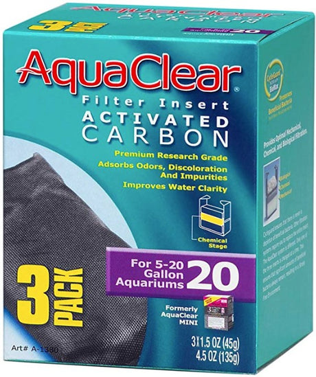 20 gallon - 18 count AquaClear Filter Insert Activated Carbon