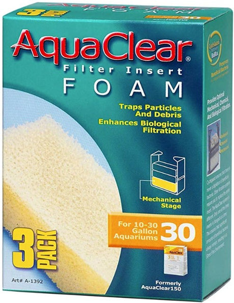 30 gallon - 3 count AquaClear Filter Insert Foam for Aquariums