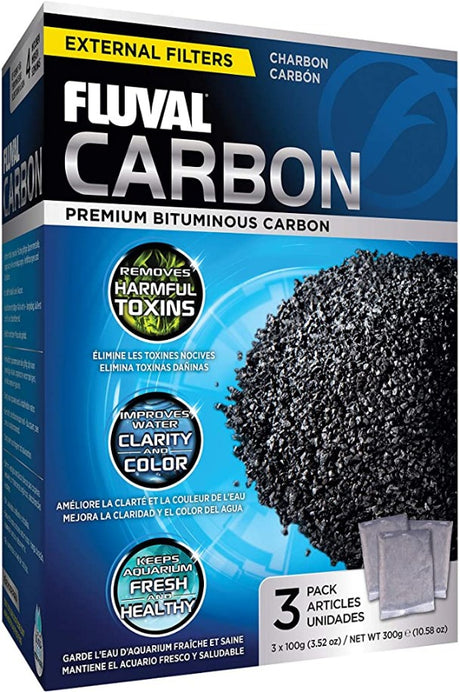 9 count (3 x 3 ct) Fluval Carbon Bags for Fluval Aquarium Filters