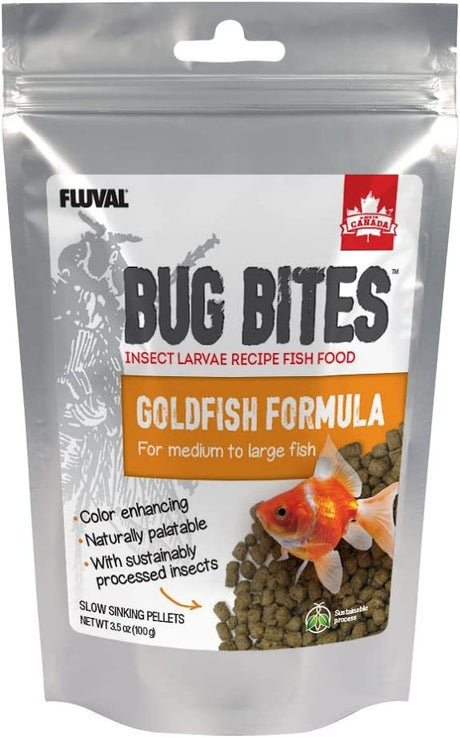 21.18 oz (6 x 3.53 oz) Fluval Bug Bites Goldfish Formula Pellets for Medium-Large Fish