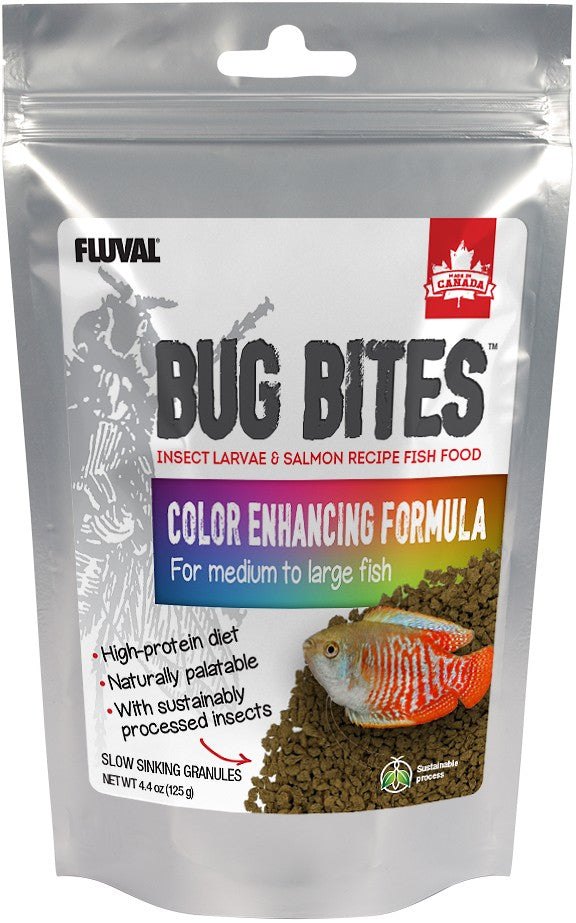 26.4 oz (6 x 4.4 oz) Fluval Bug Bites Color Enhancing Formula for Medium-Large Fish