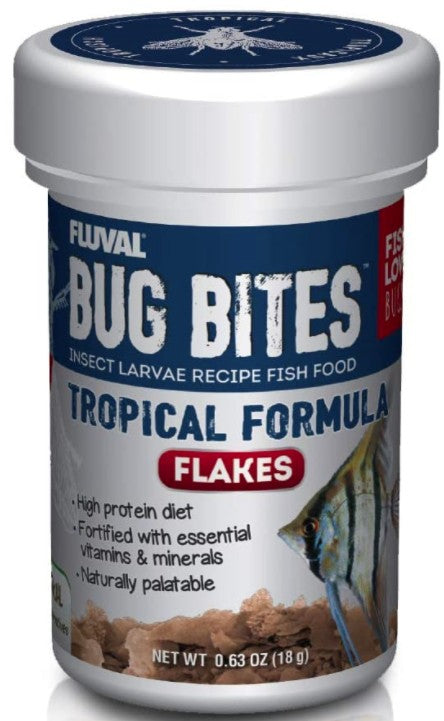 3.78 oz (6 x 0.63 oz) Fluval Bug Bites Insect Larvae Tropical Fish Flake