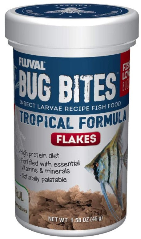 Fluval Bug Bites Insect Larvae Tropical Fish Flake - PetMountain.com