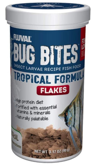 19.02 oz (6 x 3.17 oz) Fluval Bug Bites Insect Larvae Tropical Fish Flake