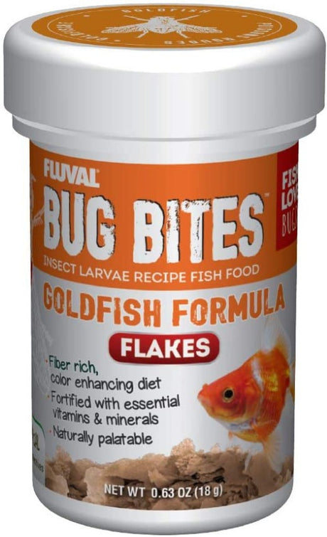 3.78 oz (6 x 0.63 oz) Fluval Bug Bites Insect Larvae Goldfish Formula Flakes