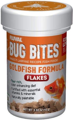 3.78 oz (6 x 0.63 oz) Fluval Bug Bites Insect Larvae Goldfish Formula Flakes