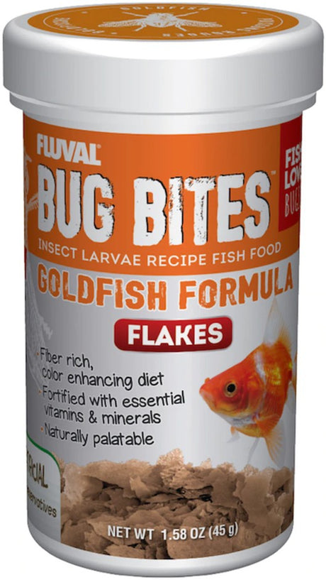 6.32 oz (4 x 1.58 oz) Fluval Bug Bites Insect Larvae Goldfish Formula Flakes