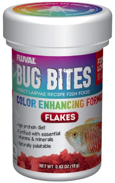 0.63 oz Fluval Bug Bites Insect Larvae Color Enhancing Fish Flake