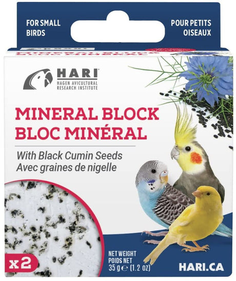 14.4 oz (12 x 1.2 oz) HARI Black Cumin Seed Mineral Block for Small Birds