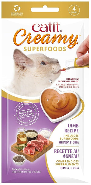 Catit Creamy Superfood Lickable Lamb, Quinoa and Chia Cat Treat - PetMountain.com