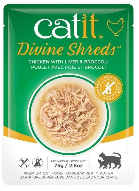 Catit Divine Shreds Chicken with Liver and Broccoli - PetMountain.com
