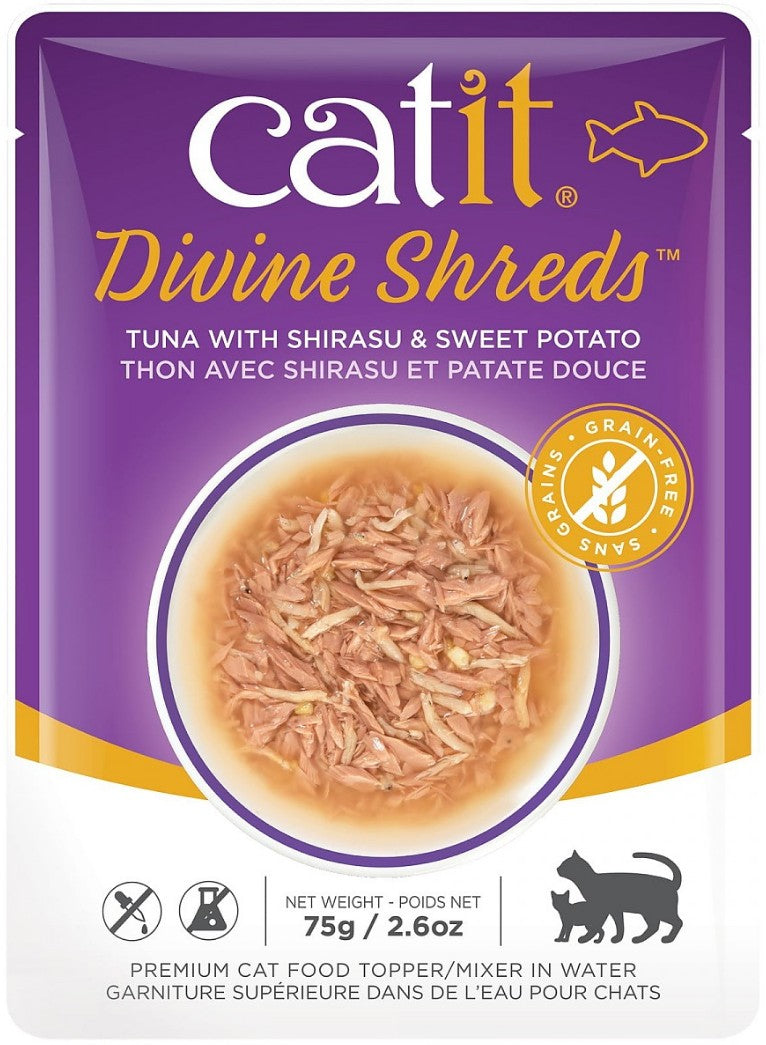 Catit Divine Shreds Tuna with Shirasu and Sweet Potato - PetMountain.com