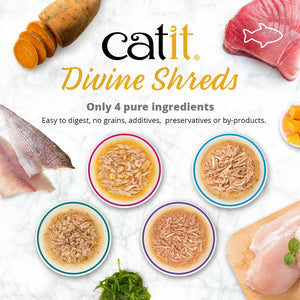 36 count (3 x 12 ct) Catit Divine Shreds Tuna Variety Pack