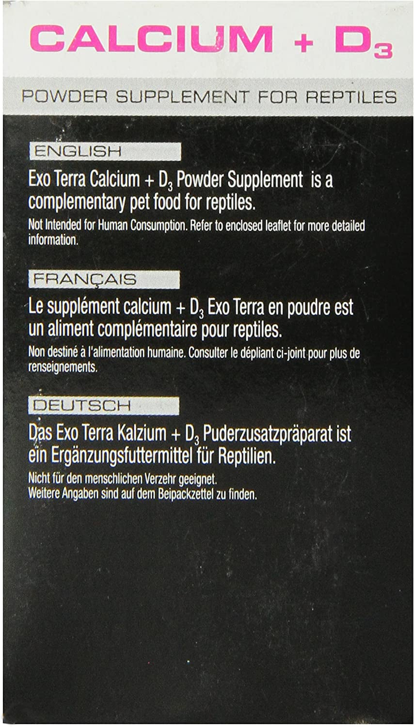 Exo Terra Calcium + D3 Powder Supplement for Reptiles - PetMountain.com