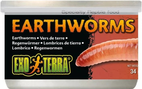 14.4 oz (12 x 1.2 oz) Exo Terra Canned Earthworms Specialty Reptile Food