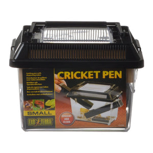 Small - 9 count Exo Terra Cricket Pen Holds Crickets with Dispensing Tubes for Feeding Reptiles