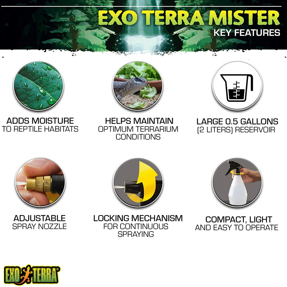3 count Exo Terra Mister Portable Pressure Sprayer