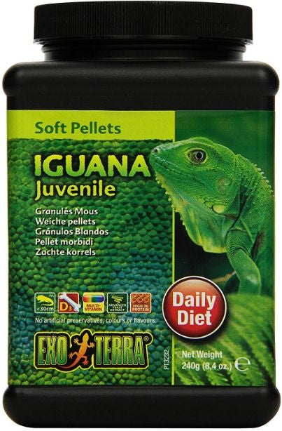 126 oz (15 x 8.4 oz) Exo Terra Soft Pellets Juvenile Iguana Food