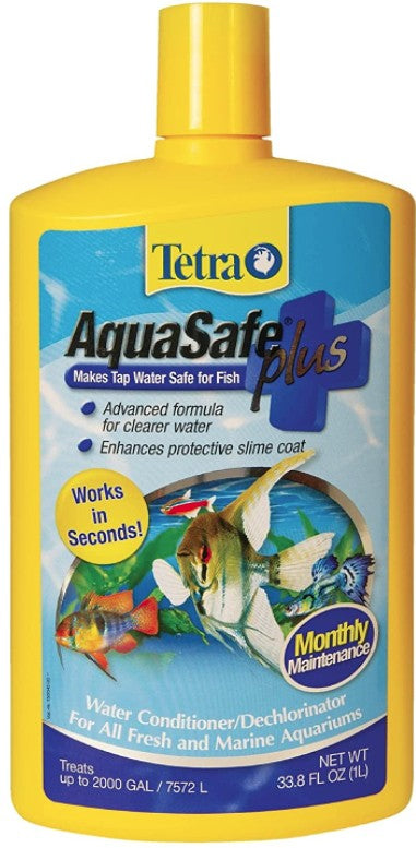 101.4 oz (3 x 33.8 oz) Tetra AquaSafe Plus Water Conditioner Makes Tap Water Safe for Fish