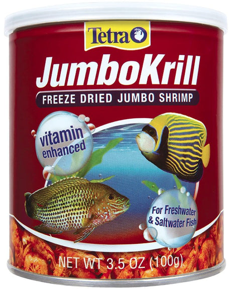 17.5 oz (5 x 3.5 oz) Tetra JumboKrill Freeze Dried Jumbo Shrimp Vitamin Enhanced Fish Food