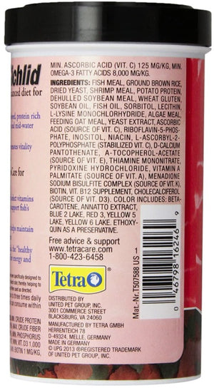 11.28 oz (4 x 2.82 oz) Tetra TetraCichlid Cichlid Flakes Naturally Balanced Diet for All Cichlids