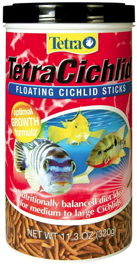 33.9 oz (3 x 11.3 oz) Tetra TetraCichlid Floating Cichlid Sticks Fish Food Optimal Growth Formula