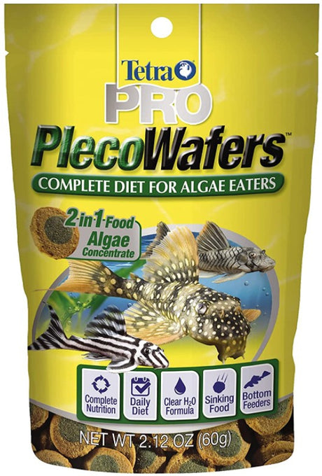 2.12 oz Tetra Pro PlecoWafers Complete Diet for Algae Eater Fish Food