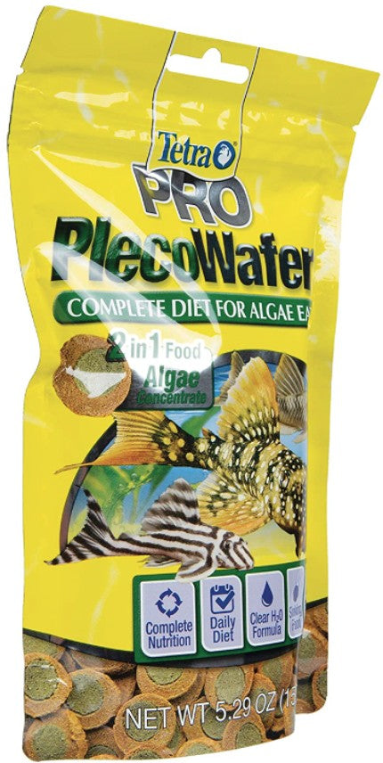 5.29 oz Tetra Pro PlecoWafers Complete Diet for Algae Eater Fish Food