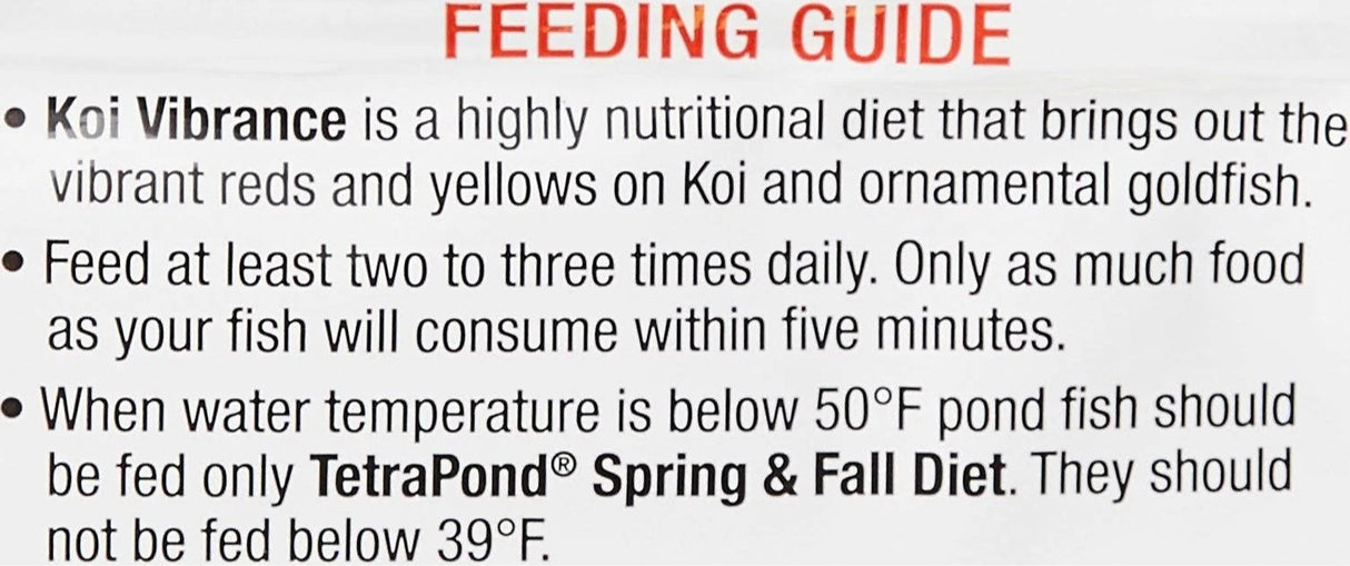6.62 lb (2 x 3.31 lb) Tetra Pond Koi Vibrance Koi Food Premium Nutrition with Color Enhancers