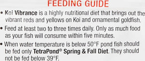 6.62 lb (2 x 3.31 lb) Tetra Pond Koi Vibrance Koi Food Premium Nutrition with Color Enhancers