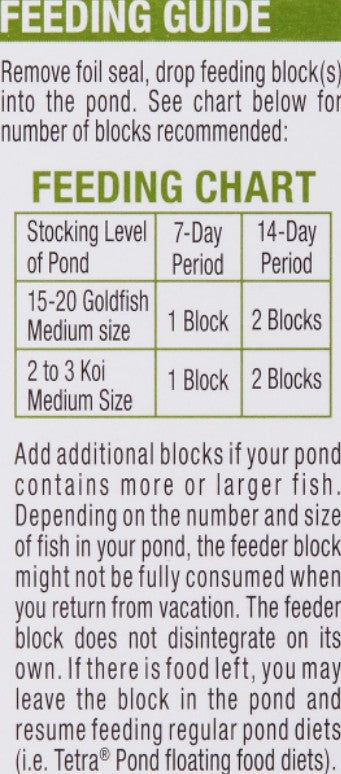 41.4 oz (12 x 3.45 oz) Tetra Pond Vacation Food Slow Release Feeder Block