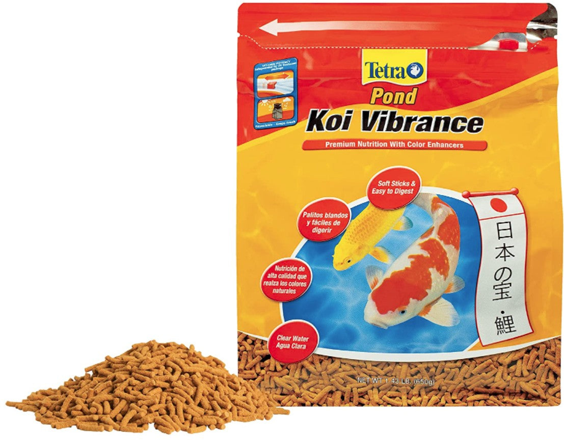 4.29 lb (3 x 1.43 lb) Tetra Pond Koi Vibrance Koi Food Premium Nutrition with Color Enhancers