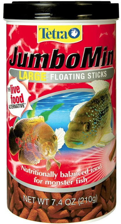 7.4 oz Tetra JumboMin Large Floating Sticks Nutritionally Balanced Fish Food for Monster Fish