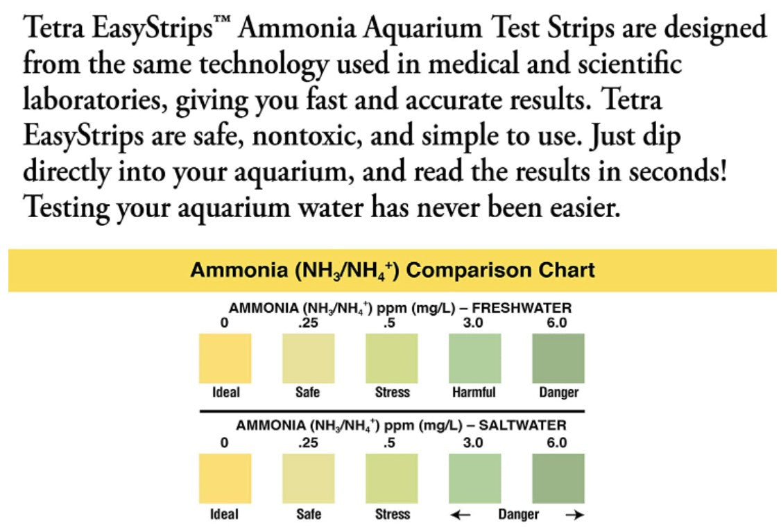 3 count Tetra EasyStrips Aquarium Tests Ammonia and 6-in-1 Strips
