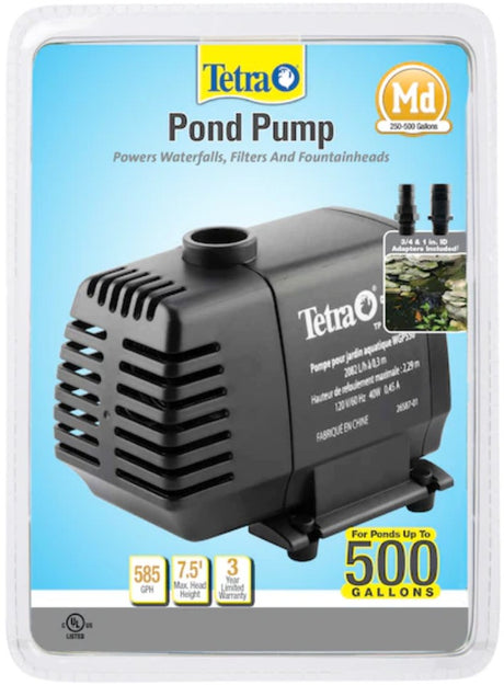 585 GPH Tetra Pond Water Garden Pond Pump for Waterfalls, Filters, and Fountain Heads