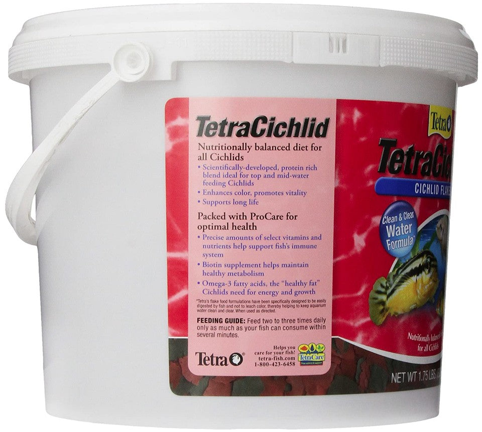 3.5 lb (2 x 1.75 lb) Tetra TetraCichlid Cichlid Flakes Naturally Balanced Diet for All Cichlids