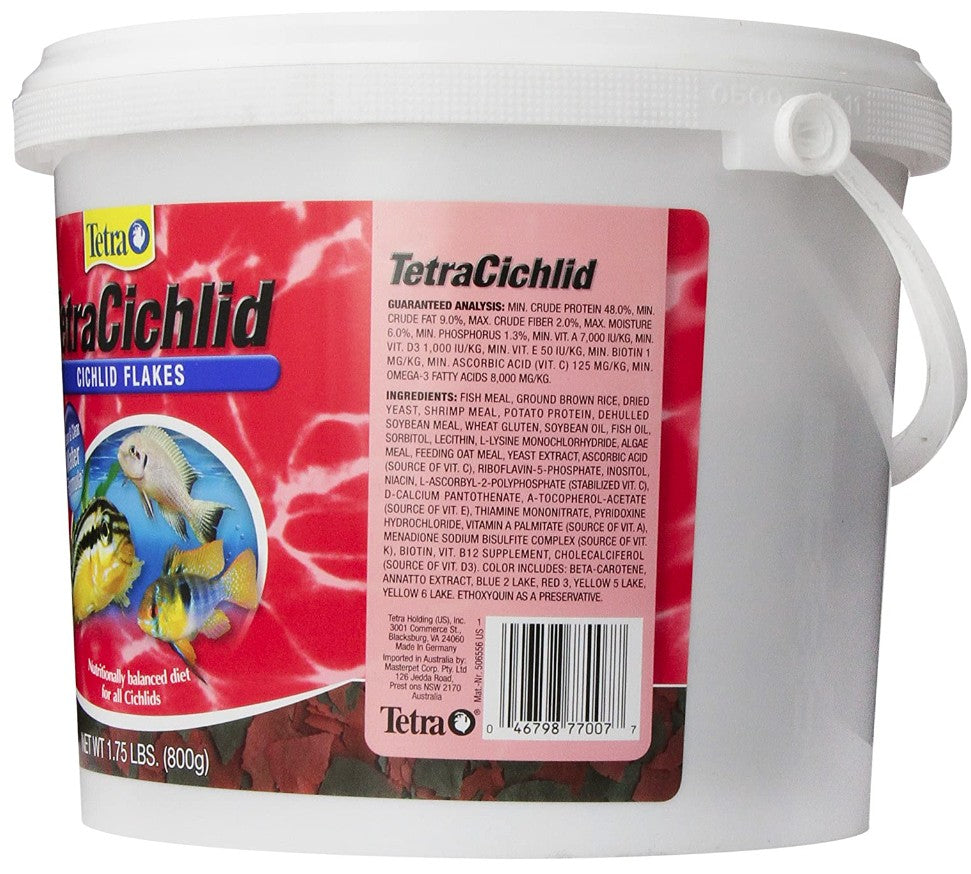 1.75 lb Tetra TetraCichlid Cichlid Flakes Naturally Balanced Diet for All Cichlids