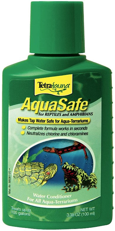 3.38 oz Tetrafauna Aquasafe for Reptiles and Amphibians Makes Tap Water Safe for Aqua-Terrariums