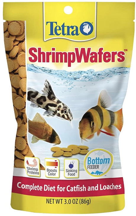 9 oz (3 x 3 oz) Tetra Shrimp Wafers with Color Enhancer Daily Diet for Catfish and Loaches