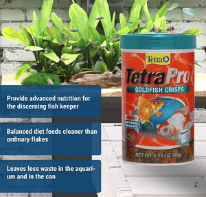 7.9 oz Tetra Pro Goldfish Crisps Fish Food for Optimal Health